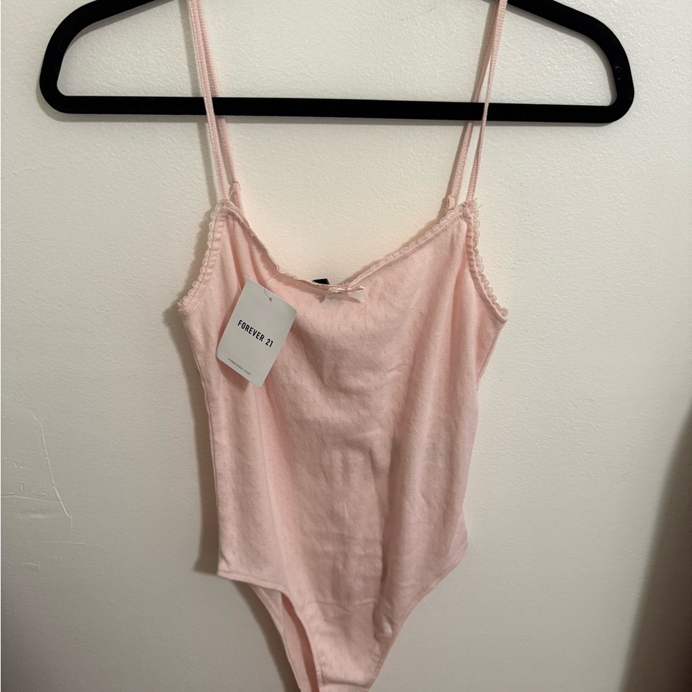 Pink Spaghetti Strap Bodysuit